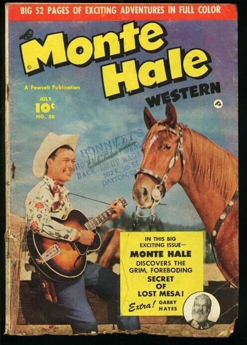 MONTE HALE WESTERN #50-PHOTO COVER-FAWCETT-1950 G