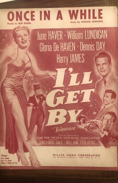 Once in a while sheet music from I’ll get by-film cvr only!