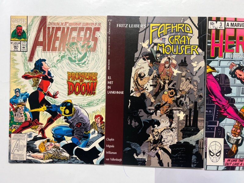 4 Marvel Comics New Mutants # 1+Hercules # 3+Avengers # 361+Fafhrd # 1 23 JS46