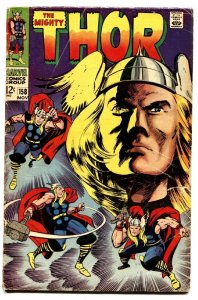THOR #158 comic book-1968-JACK KIRBY-MARVEL VG