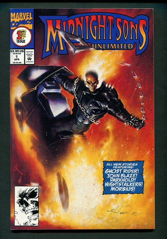 Midnight Sons Unlimited #1 (7.5 VFN-) Ghost Rider / Texeira Cover / April 1993