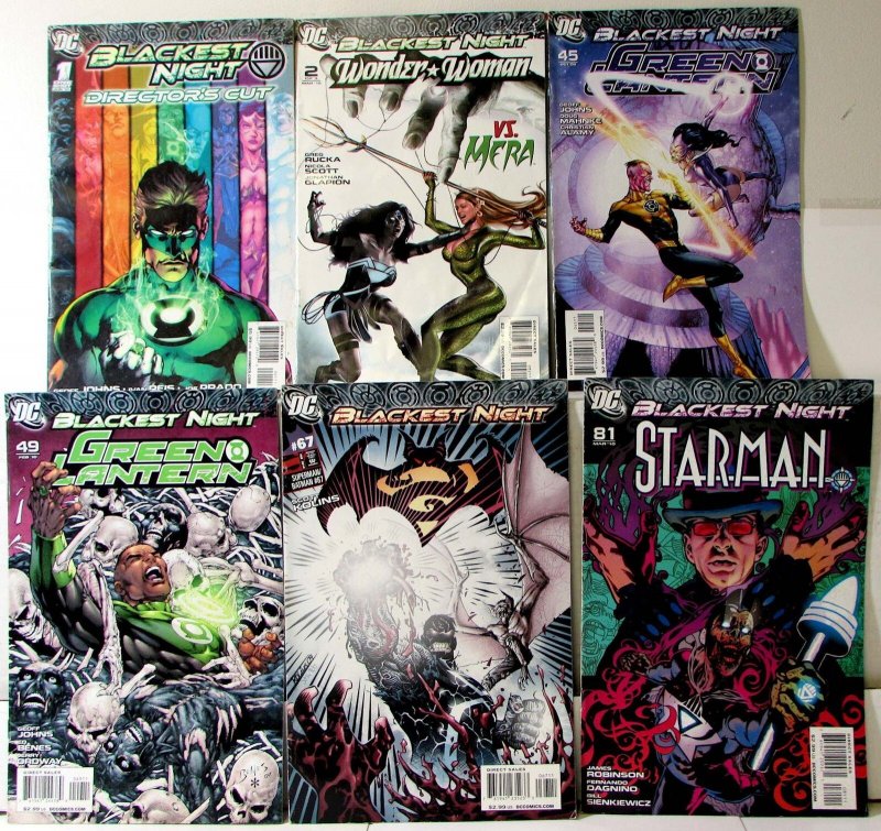 Blackest Night Lot 6 #1, 67,Wonder 2, Green Lantern 45, 49, Starman 81 DC Comics