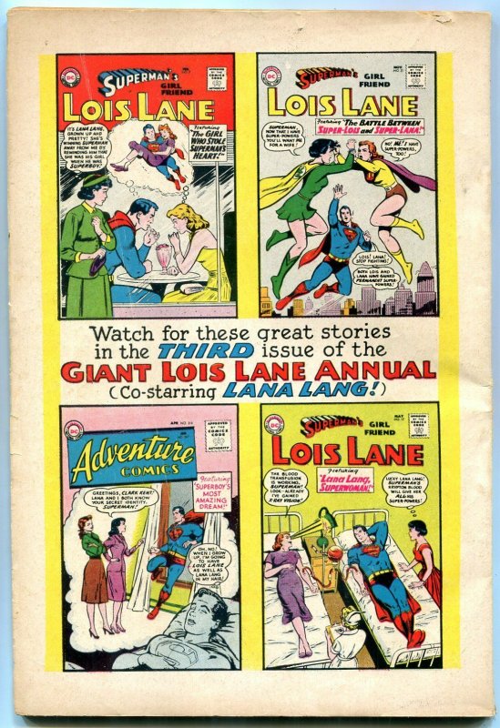 80 PAGE GIANT #1 1964 SUPERMAN ANNUAL  SUPERGIRL ORIGIN VG