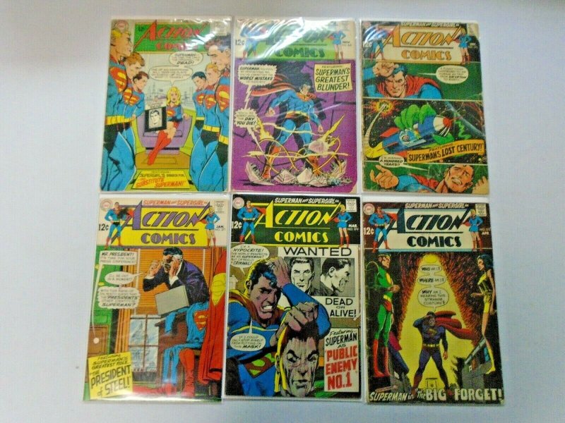 Silver Age Action Comics Lot 12¢ Covers #351-375 12 Diff Avg 4.0 VG (1967-1969)