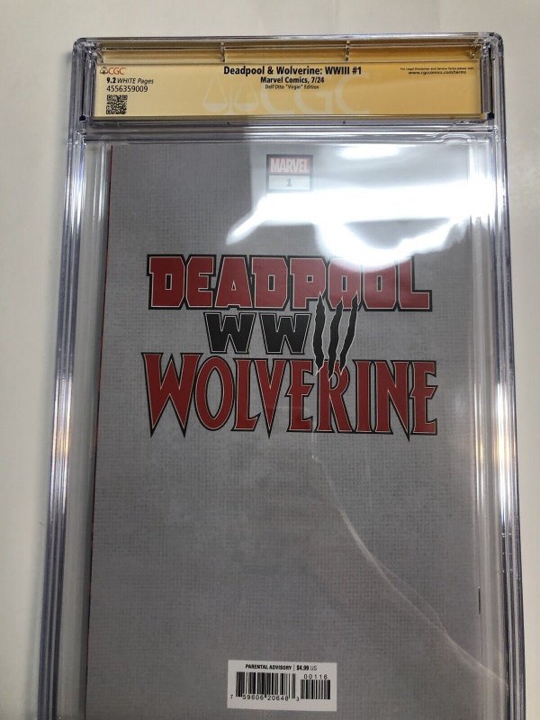 Deadpool & Wolverine WWIII  (2024) # 1 (CGC 9.2) Signed Gabriele Dell'otto * War
