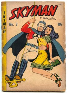 Skyman Comics #3 1947- headlight cover- Golden Age G/VG