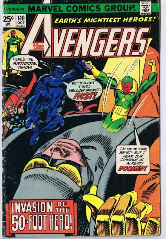 Avengers 140 ORIGINAL Vintage 1975 Marvel Comics Ant Man Vision
