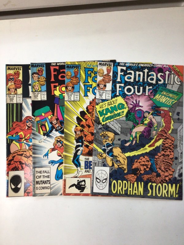 Fantastic Four lot of 4 issues #308, 309, 317 & 323 (1987-1989) Marvel Comics