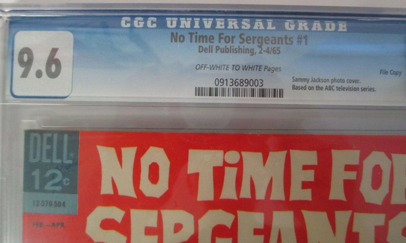 No Time For Sergeants #1 CGC 9.6 NM+ Dell Publishing - 1965 File Copy