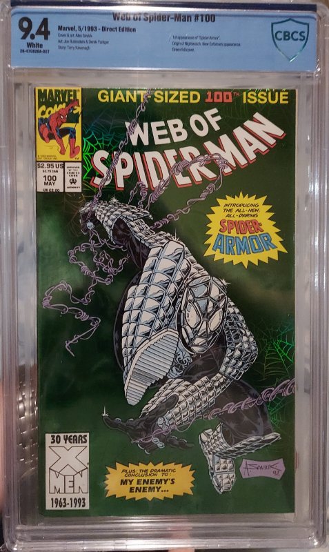 Web of Spider-Man #100 9.4 CBCS 1st App of Spider-Armor Origin of Nightwatch