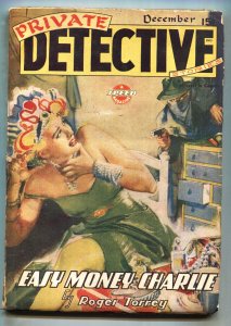 Private Detective Stories 12/1944-Violent crime menace cover-hardboiled pulp ...