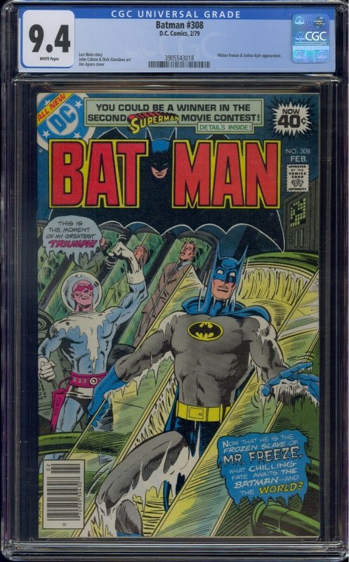 Batman #308 CGC  Mister Freeze White Pages 3018 | Comic Books - Bronze  Age, DC Comics, Batman, Superhero / HipComic