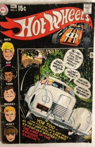 Hot Wheels #5 (1970) reader, bottom staple detached, C my Jerry Lewis 124 homage