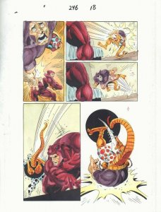 Spectacular Spider-Man #246 p.18 Color Guide Art Grizzly v Kangaroo John Kalisz