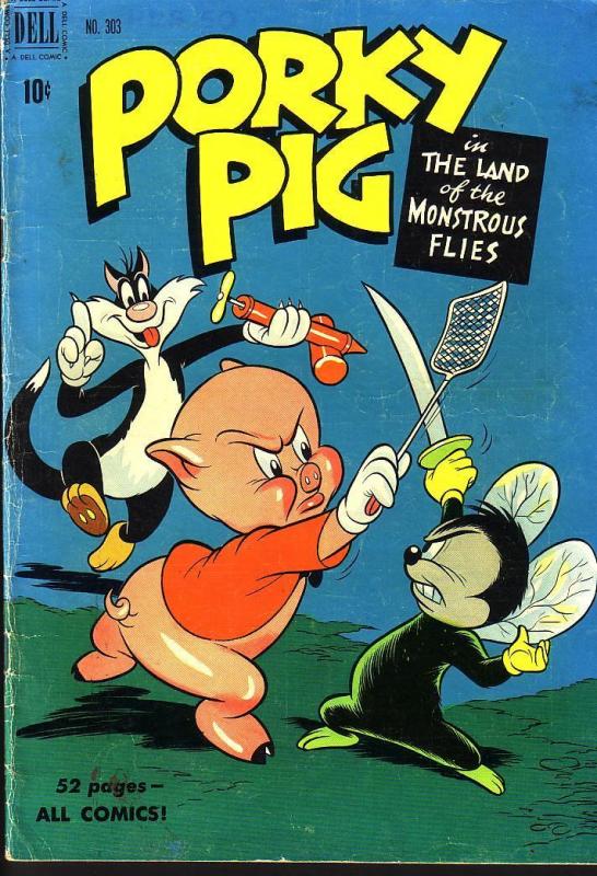 PORKY PIG FOUR COLOR #303 DELL 1950 EGYPTIAN COLLECTION VG