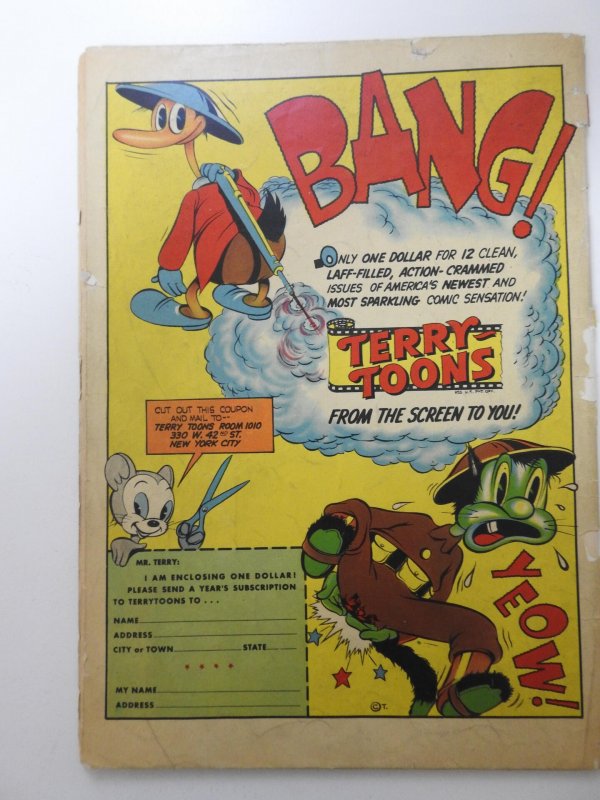 Terry-Toons Comics #1 (1942) Cover Detached Complete Good Condition! VHTF Comic!