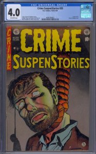 CRIME SUSPENSTORIES #20 CGC 4.0 CLASSIC HANGING COVER USED IN SOTI JOHNNY CRAIG