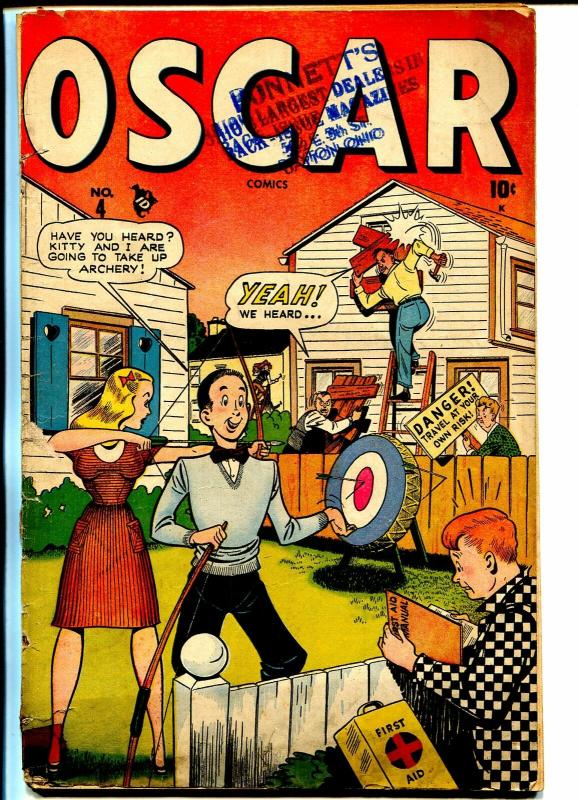 Oscar #4 1947-Marvel-Spicy Good Girl Art-teen humor-P/FR