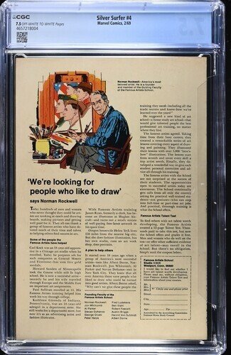 Silver Surfer #4 1969 Marvel Comics CGC 7.5 Silver Surfer vs Thor cover