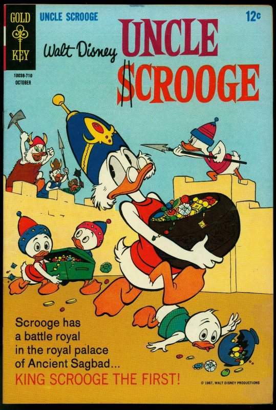 UNCLE SCROOGE #71-GOLD KEY-1967-LAST ORIGINAL CARL BARKS STORY-vf/nm