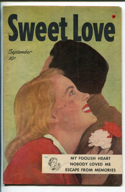 SWEET LOVE #1 1949-HARVEY-FIRST ISSUE-PHOTO COVER-LINGERIE PANELS- vg+