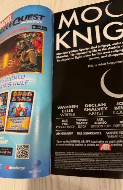 Moon Knight #1 (Marvel 2014) Rare 3rd print! Green banner third printing!