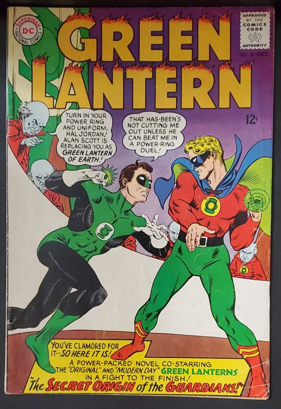Green Lantern #40 (1965) Key Issue 2nd Appear Gold Age GL; Origin of Guardians