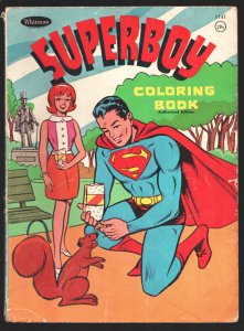 Superboy Coloring Book #1141 1967-Whitman-Origin of Superman retold-A few pag...