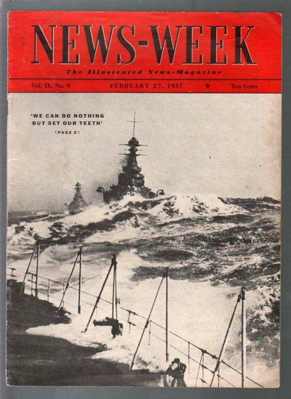 Newsweek 2/27/1937-FDR-John Steinbeck-bullfighting-FN