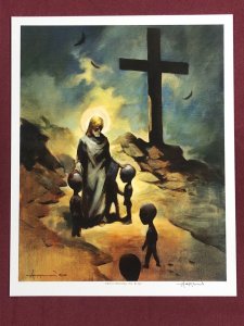 MIKE HOFFMAN 12X15 SIGNED PRINT JESUS CHRIST BLESS ALIENS