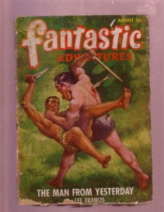 FANTASTIC ADVENTURES AUG 1948 PULP-FIGHTING JUNGLE MEN G