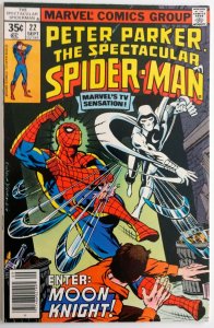 Spectacular Spider-Man #22, 1st meeting and battle of Spider-Man and Moon Knight