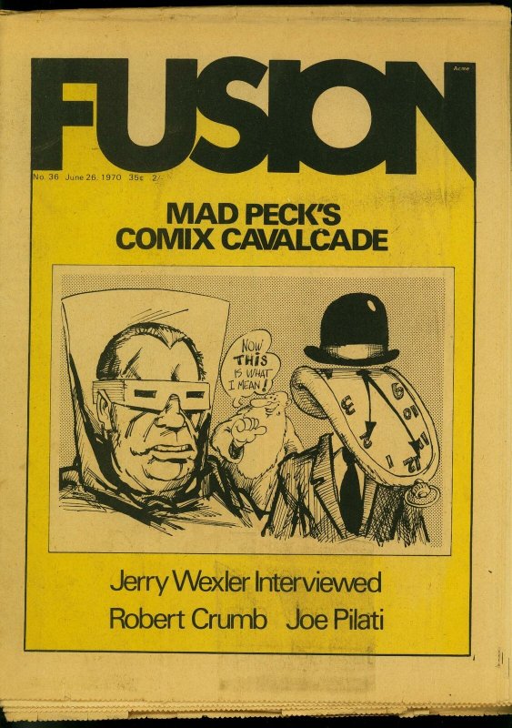 Fusion #36 1970- Underground paper- Robert Crumb VG