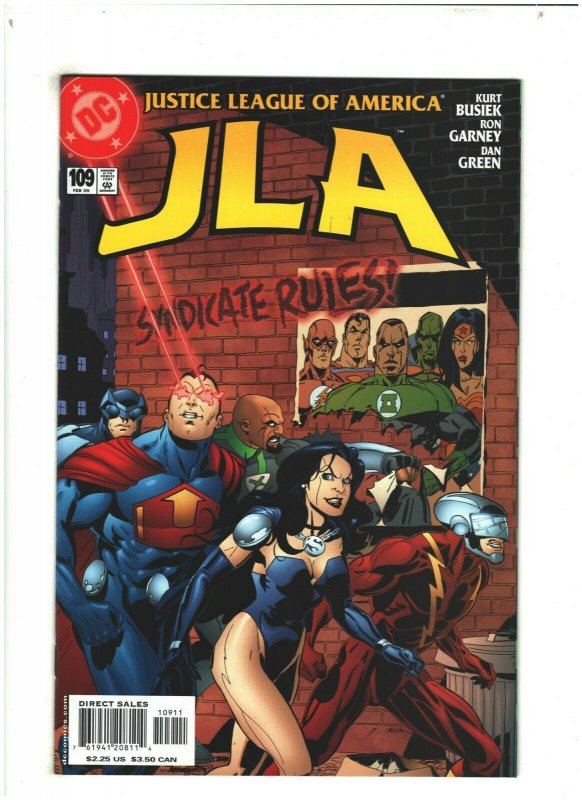 JLA #109 NM- 9.2 DC Comics 2005 Superman, Flash & Batman Kurt Busiek