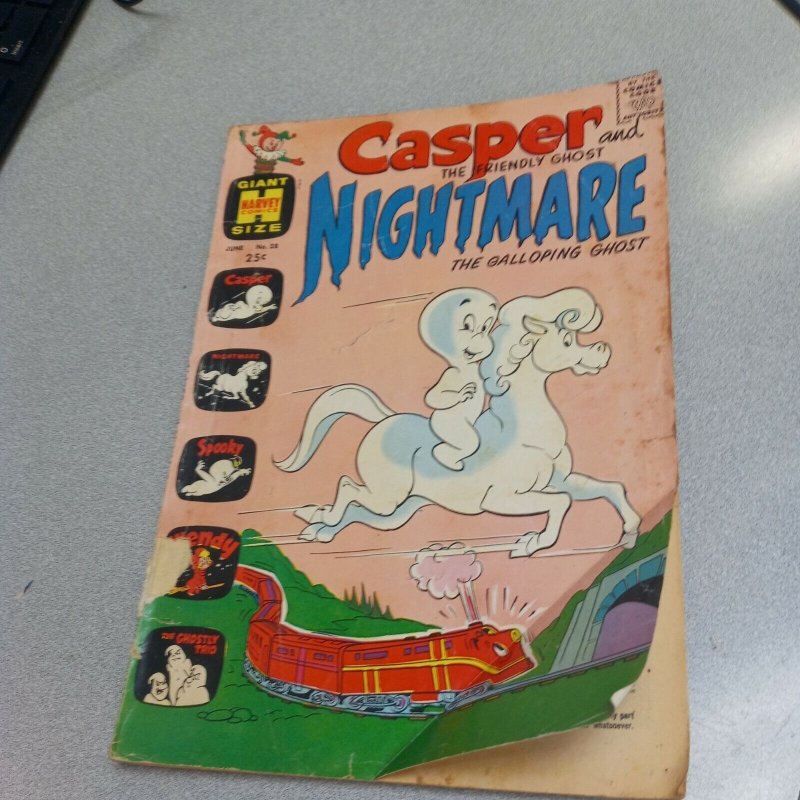 CASPER AND NIGHTMARE #28 harvey giant comics 1970 SPOOKY, WENDY 68 pages cartoon