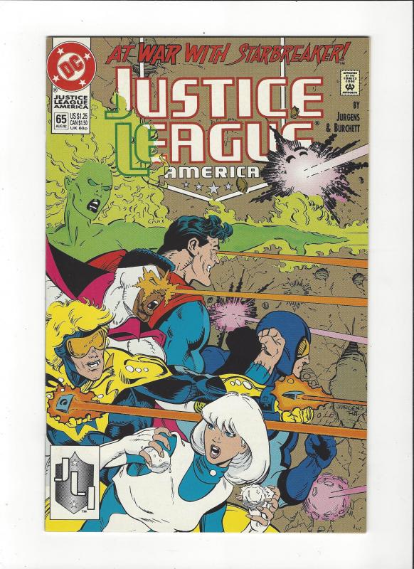 Justice League America 65 1987 DC Comics Copper Age NM Comic Books