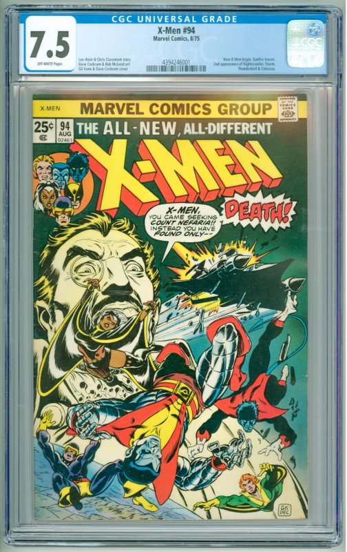 The X-Men #94 (1975) CGC 7.5! OW Pages! 2nd Appearance of the new X-Men!