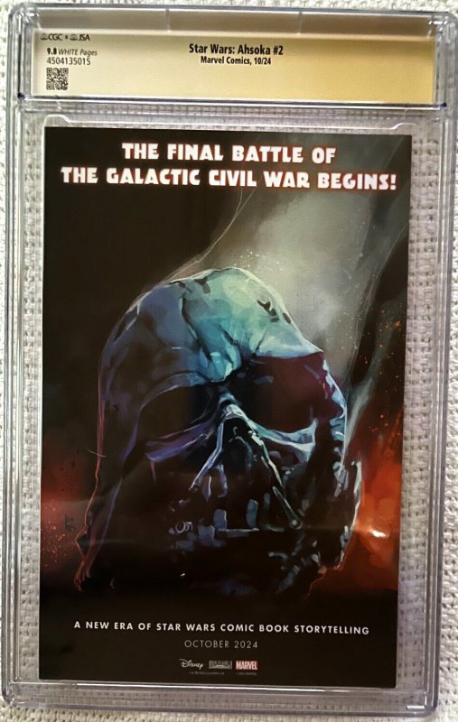 ?~MARVEL~AHSOKA #2~?~CLARKE TRADE~?~RODNEY BARNES SIGNED~?~CGCSS 9.8~?