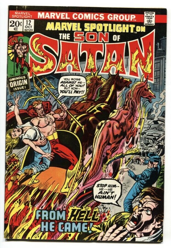 Marvel Spotlight #12 origin of Son of Satan-comic book- 1973 VF+