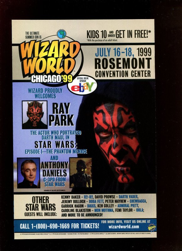 STAR WARS: EPISODE 1  PHANTOM ...#1/2 - WIZARD MAIL-AWAY WITH COA (9.0) 1999