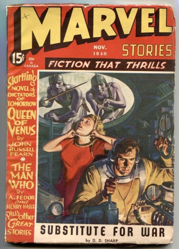 PULP:  Marvel Stories Pulp November 1940-Kirby art- Human Torch- Queen of Venus