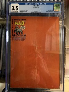 MAD Magazine 13 CGC 3.5 VG- OWW PreCode Golden Age  EC Comic 1954 Low Census