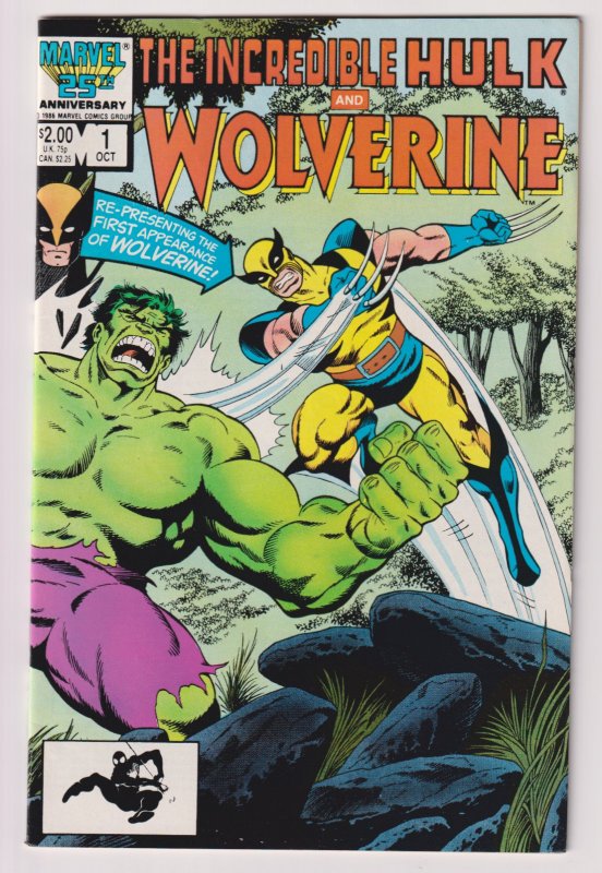 Marvel! The Incredible Hulk and Wolverine! Issue #1! Marvel 25th Anniversary! 