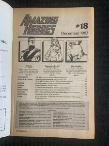 1982 AMAZING HEROES Comic Magazine #18 VG+ 4.5 Nexus / Star Wars Hawks Supergirl