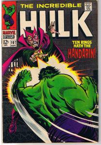 HULK #107, FN to VF, Bruce Banner, Mandarin, Shield, Android, 1968