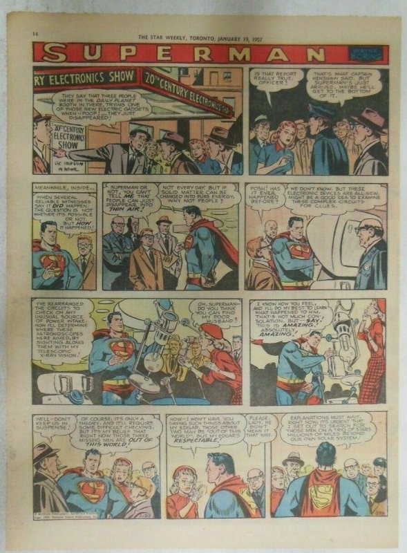 Superman Sunday Page #899 by Wayne Boring from 1/20/1957 Size ~11 x 15 inches