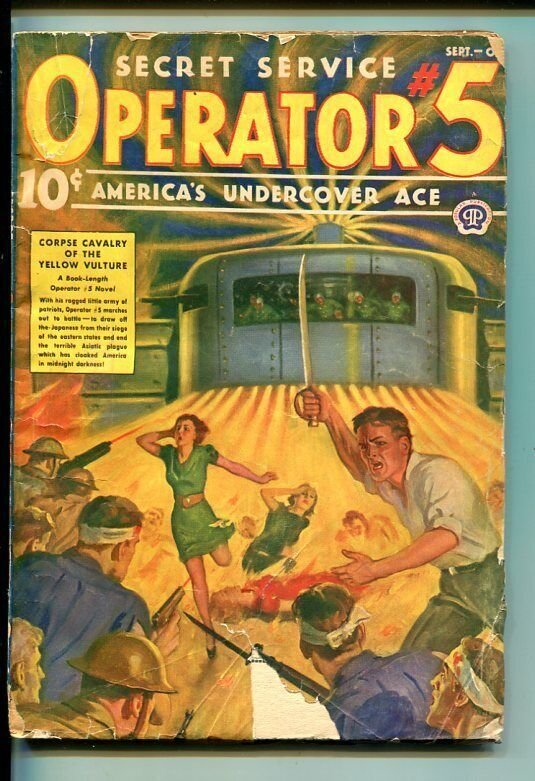 OPERATOR #5 09/1939-POPULAR-WEIRD MENACE-YELLOW INVADER-good/vg