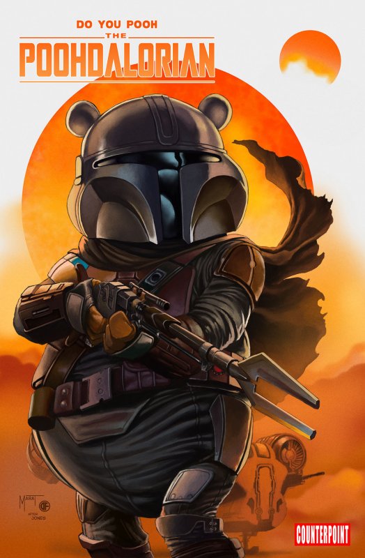 Do You Pooh The Mandalorian #1 JG Jones Homage Variant Cover by Marat Mychaels