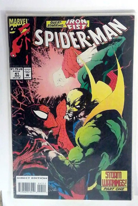 Spider-Man #41 (1990) Marvel 9.0 VF/NM Iron Fist 1st Print Comic Book
