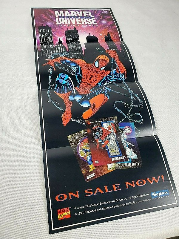 Spider Man poster Marvel Universe Vintage Rare  Trading Cards 1992 skybox   9.4 